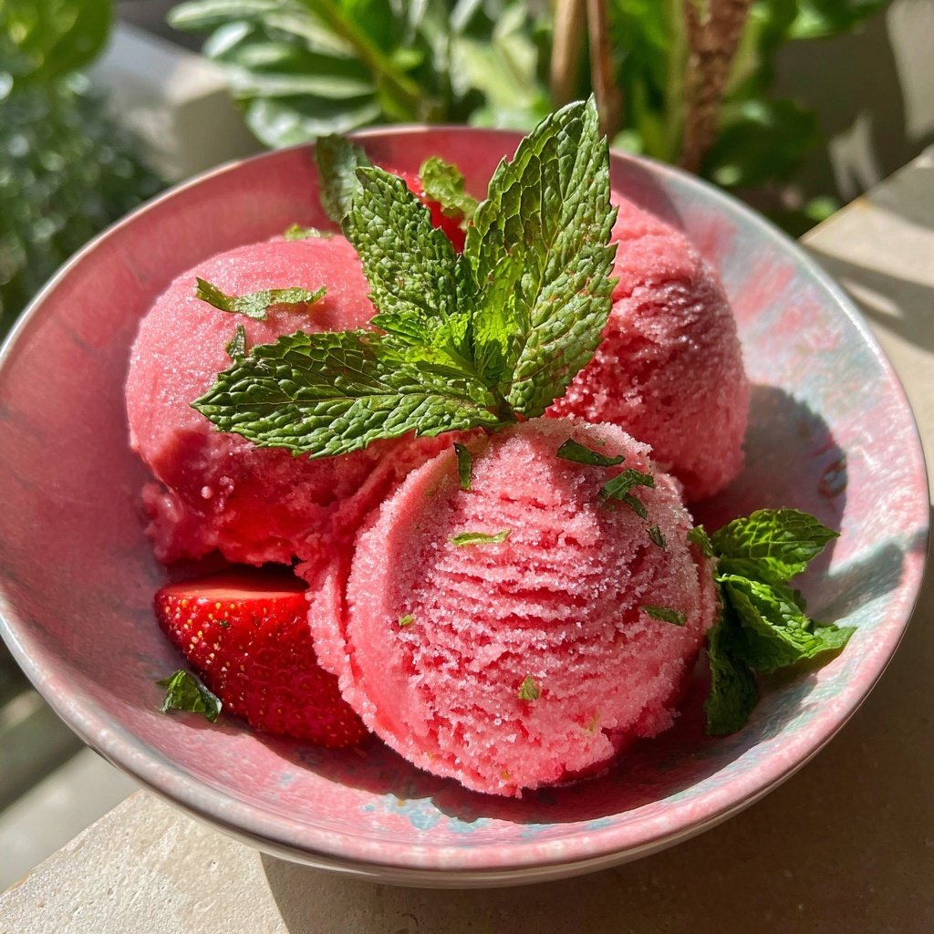 Mojito Strawberry Sorbet Treat