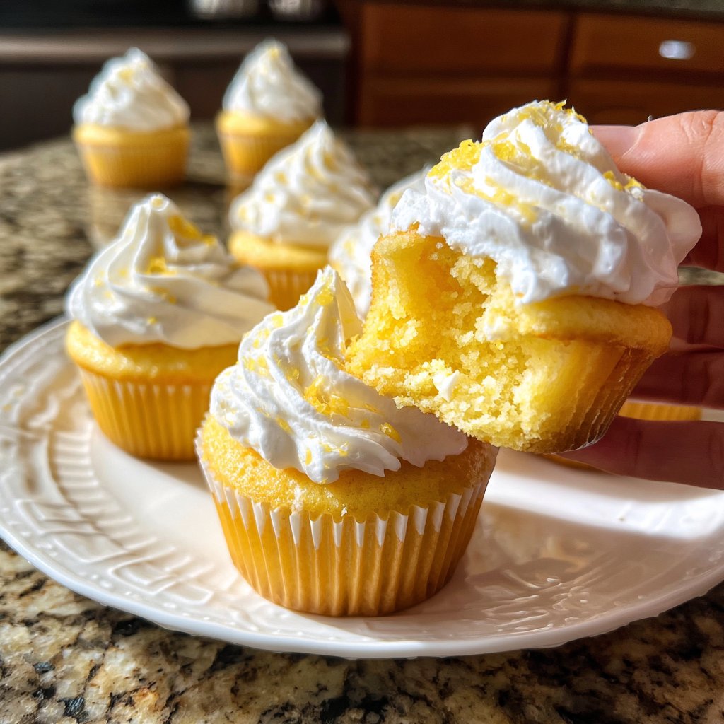 Zingy Lemon Sorbet Cupcakes
