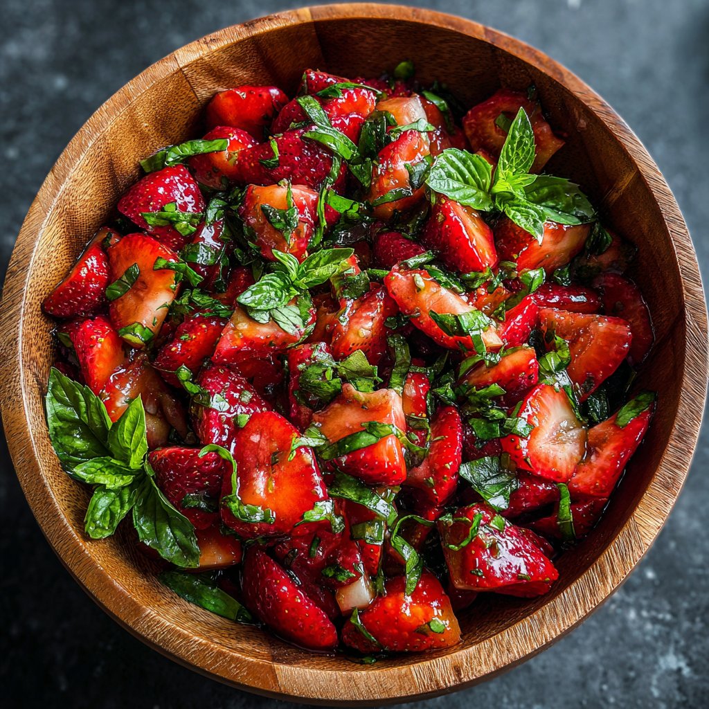 Fresh Strawberry and Basil Salad