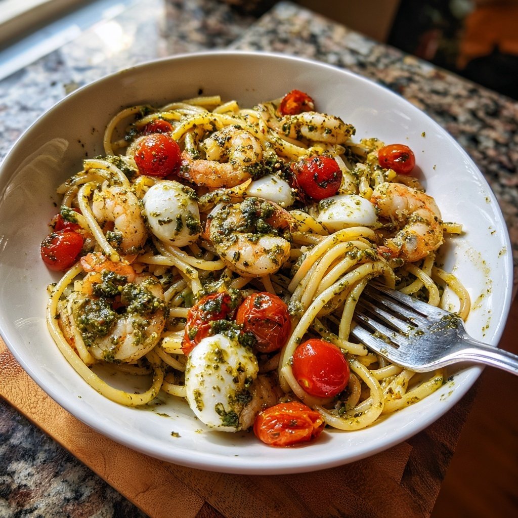 Shrimp Caprese Pasta Medley