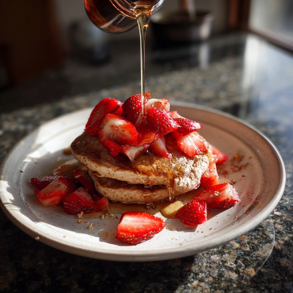 Whole Wheat Strawberry Pancakes